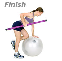 Image 2 - One knee on Swiss Ball, one arm Row with Sissel Exercise Ball and Sissel Body Toning Bar