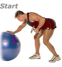 Dumbbell Bent-Over Row with Sissel Swiss Ball Pro