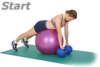 Prone Row on Sissel Exercise Ball with Sissel Power Weight Ball
