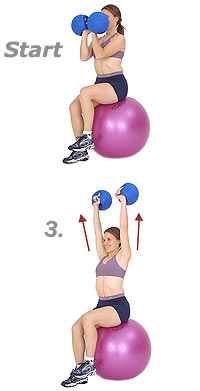 Thumb - Seated Arnold Press on Sissel Exercise Ball with Sissel Power Weight Ball