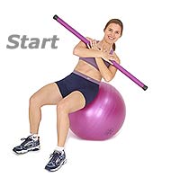 Thumb - Side Crunch on Sissel  Exercise Ball with Sissel Body Toning Bar