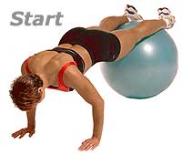 Thumb - Prone Knee Pull-Ins on Sissel Exercise Ball