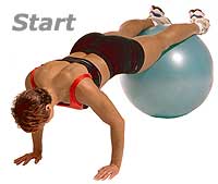 Prone Knee Pull-Ins on Sissel Exercise Ball