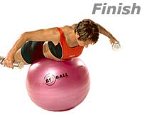 Image 2 - Reverse Flyes with Exercise Ball and dumbbells