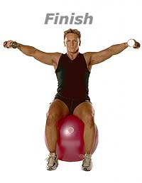 Image 2 - Seated Lateral Dumbbell Raises with Swiss Ball Pro